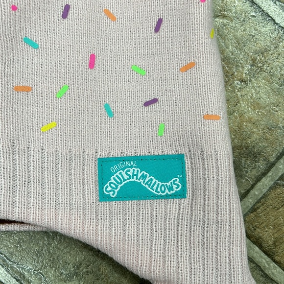 Squishmallows Beanie Toque Hat with Ears and Gloves Set, Pink with Sprinkles - Picture 6 of 11